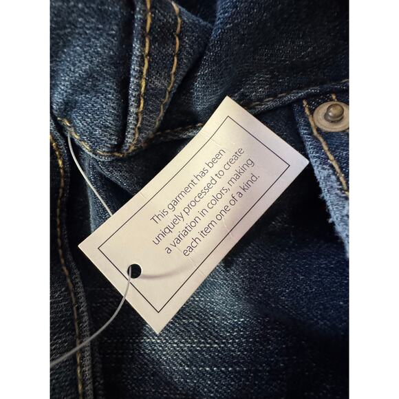 Upcycled Long Denim Skirt with Kantha Patches and Ruffle Hem | Size 16 - Picture 12 of 15